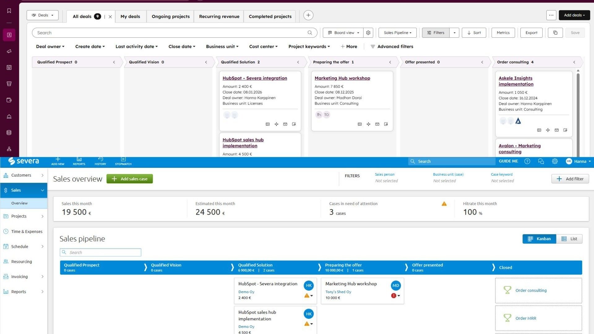 Sales pipeline in sync